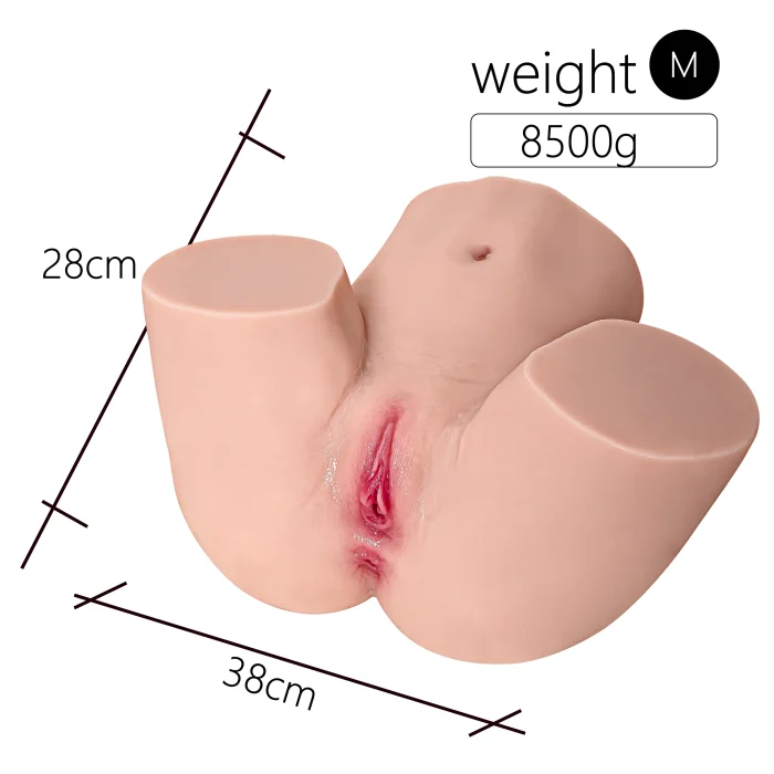 Premium Hyper-Realistic 3-in-1 Silicone Female Sex Butt Sex Torso for Men, Male Sex Toy&Doll, BBW Sex Butt&Pussy&Ass, Vibration Male Masturbator
