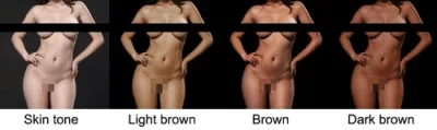 皮肤颜色 Skin color of TPE sex doll