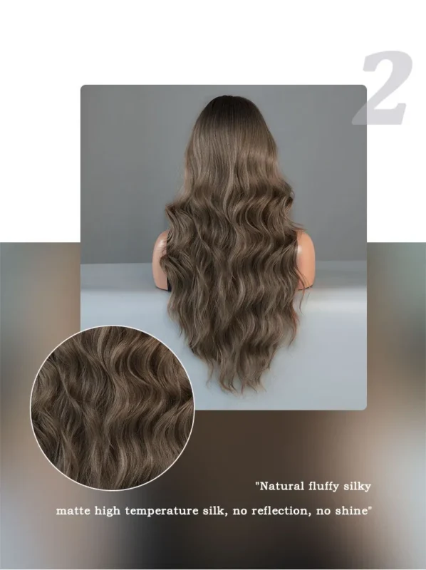 Girl Fluffy Copper Brown Blunt Bangs Natural Style Long Straight Black Hair for Silicone Doll