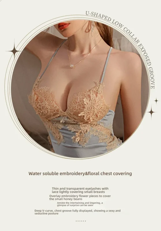 Non-Staining Clothes for Adult Doll, French Softness Strapless Printed Sheer Dress