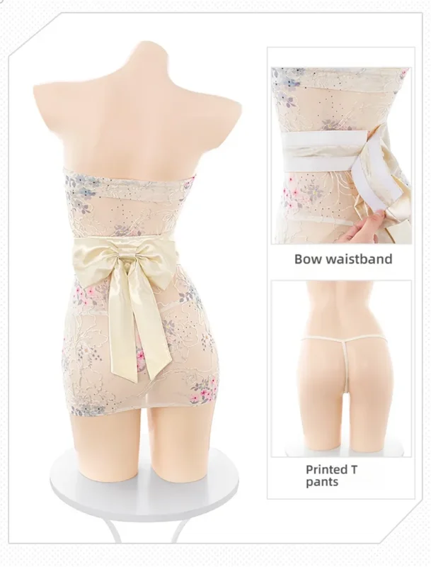 Non-Staining Clothes for Adult Doll, JK Maid Exposed Buttocks Waist Decoration Robe