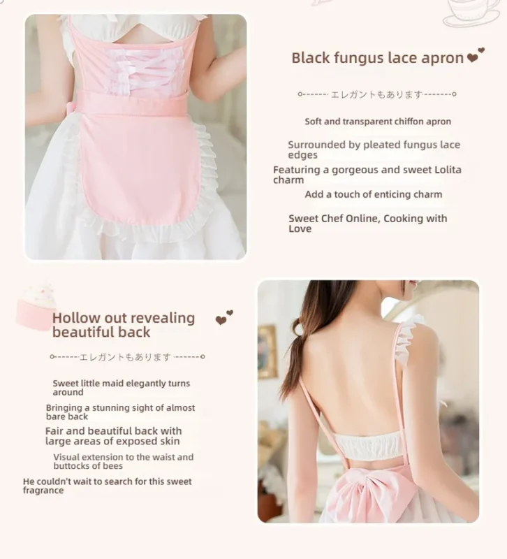 Non-Staining Clothes for Adult Doll, JK Maid Lace Waist Decoration Sheer Dress