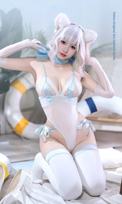 Non-Staining Clothes for Adult Doll, JK Maid Mesh Thong Set Bodysuit