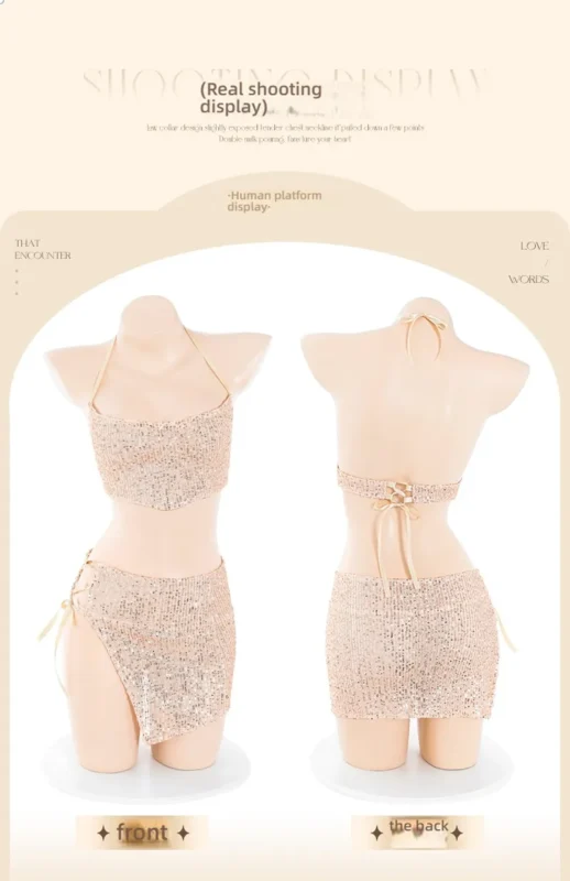 Non-Staining Clothes for Adult Doll, JK Maid Mesh Waist Decoration Bikini