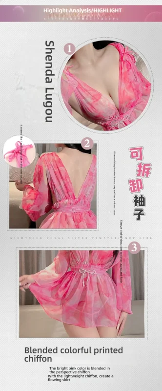 Non-Staining Clothes for Adult Doll, JK Maid Sexy Cleavage Reveal Asymmetrical Qipao