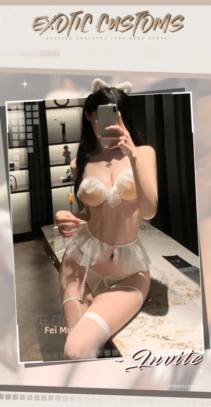 Non-Staining Clothes for Adult Doll, Light Luxury Charm Sheer Mesh Thong Set Nightgown Set
