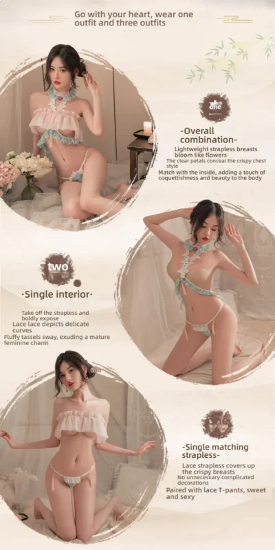 Non-Staining Clothes for Adult Doll, Pure and Sweet Sheer Mesh Printed Stepmother Dress