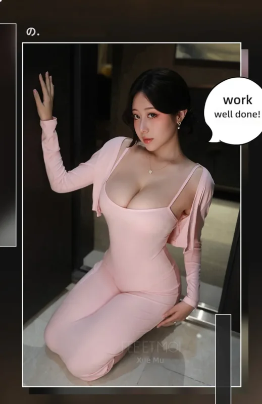Non-Staining Clothes for Love Doll, JK Maid Deep V Straps Bodysuit
