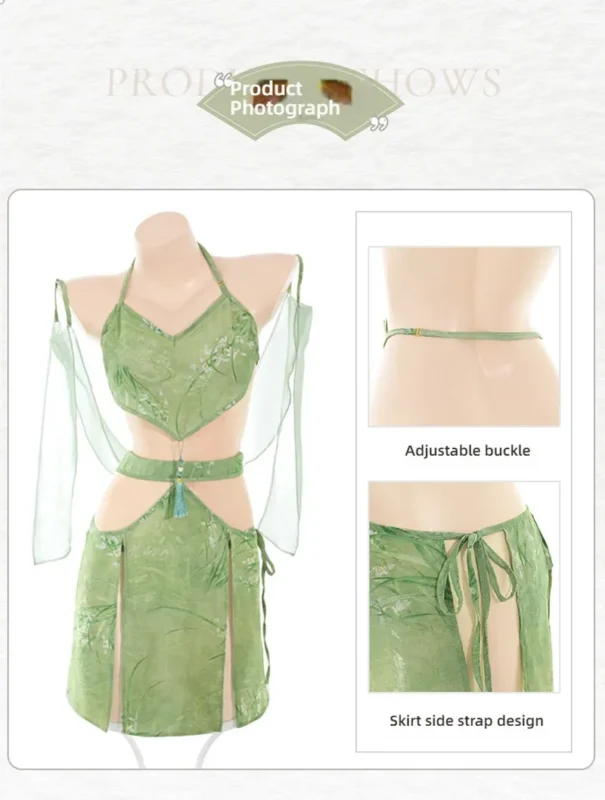 Non-Staining Clothes for Love Doll, JK Maid Sheer Mesh Straps Qipao