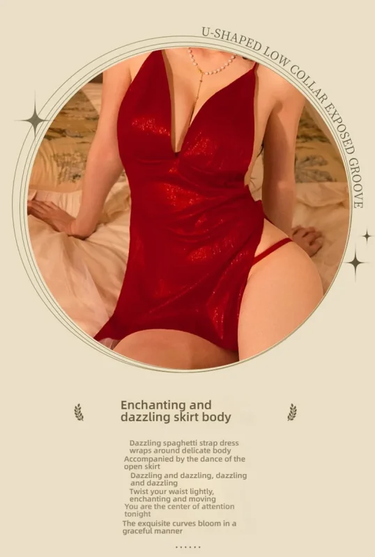 Non-Staining Clothes for Love Doll, Light Luxury Charm Exposed Buttocks See-through Evening Gown