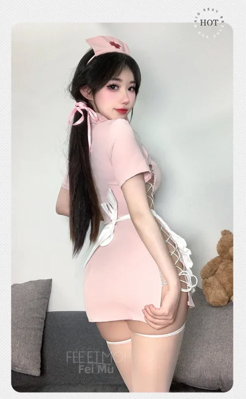 Non-Staining Clothes for Love Doll, Light Luxury Charm Strapless Printed Nightgown Set