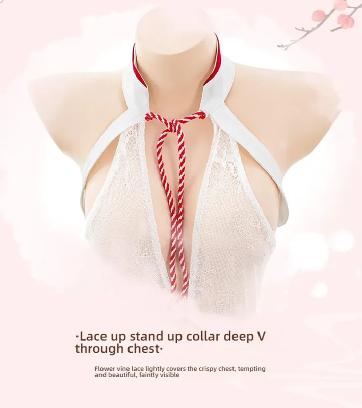 Non-Staining Clothes for Love Doll, Open-Cleavage Backless Sexy See-through Dress