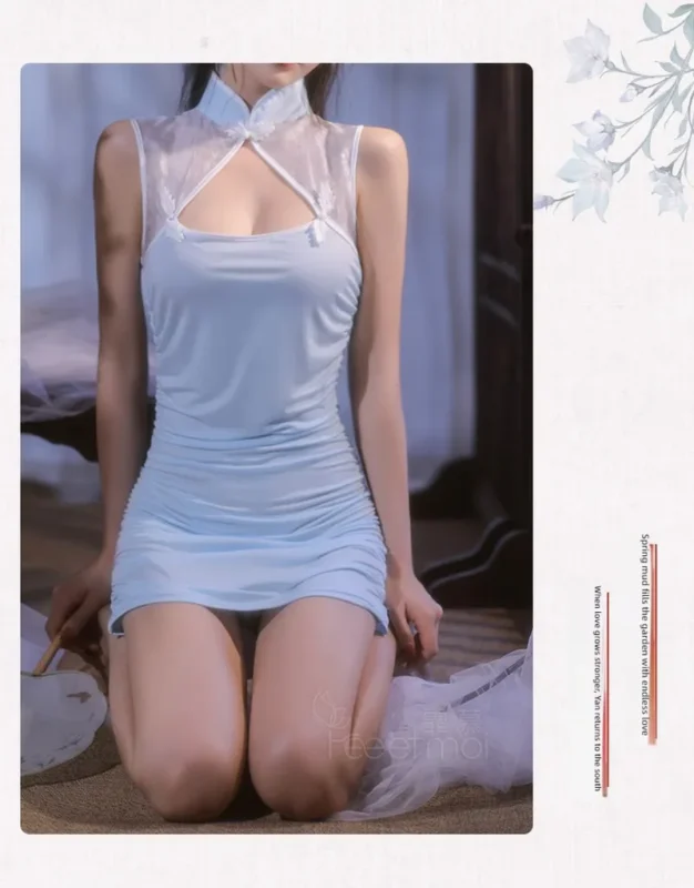 Non-Staining Clothes for Love Doll, Pure and Sweet Deep V Thong Set Mermaid Skirt