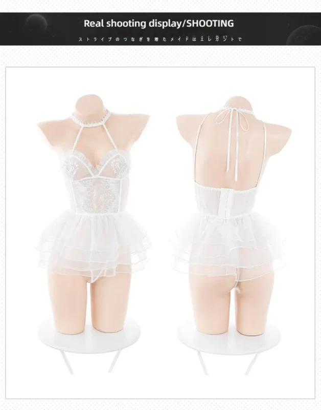 Non-Staining Clothes for Love Doll, Pure and Sweet Exposed Bust Printed Pajama Set