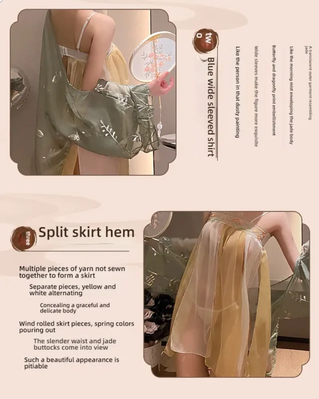 Non-Staining Clothes for Love Doll, Versatile Outfit Pure Desire Printed Nightgown Set