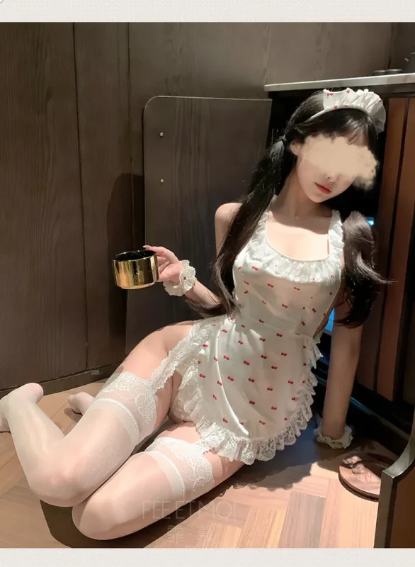 Non-Staining Clothes for Sex Doll, JK Maid Sheer Mesh Waist Decoration Robe
