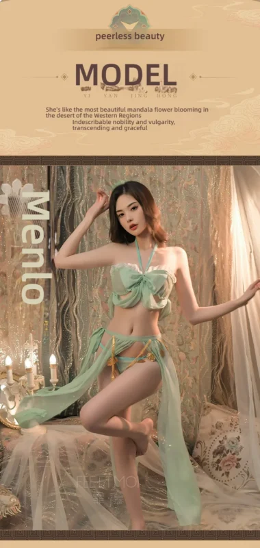 Non-Staining Clothes for Sex Doll, Light Luxury Charm Strapless Printed Qipao