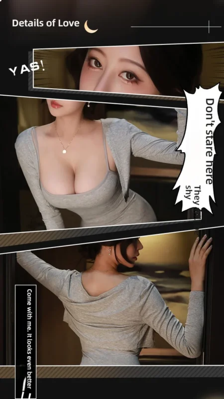 Non-Staining Clothes for Sex Doll, Open-Cleavage Backless Lace Printed Two-Piece Set