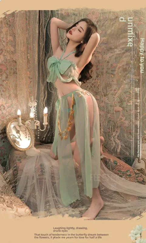 Non-Staining Clothes for Sex Doll, Open-Cleavage Backless Mesh Lace Princess Dress