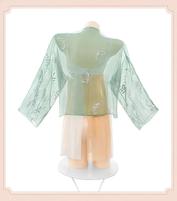 Non-Staining Clothes for Sex Doll, Pure and Sweet Bare Buttocks Printed Spaghetti Strap Dress