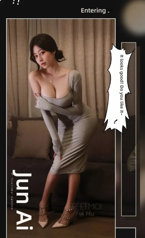 Non-Staining Clothes for Silicone Doll, French Softness Bride Cleavage Reveal Qipao