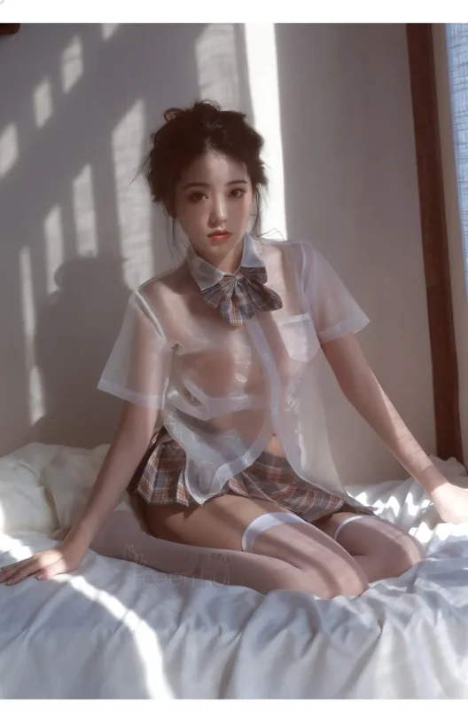 Non-Staining Clothes for Silicone Doll, French Softness Bride Straps Asymmetrical Qipao