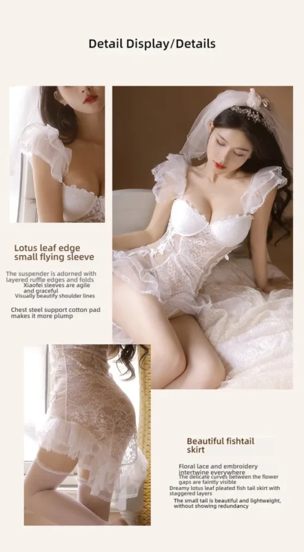 Non-Staining Clothes for Silicone Doll, JK Maid Sexy See-through Shirt