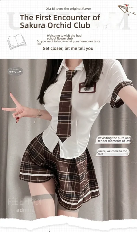 Non-Staining Clothes for Silicone Doll, JK Maid Sheer Mesh Silk Series Skirt Set