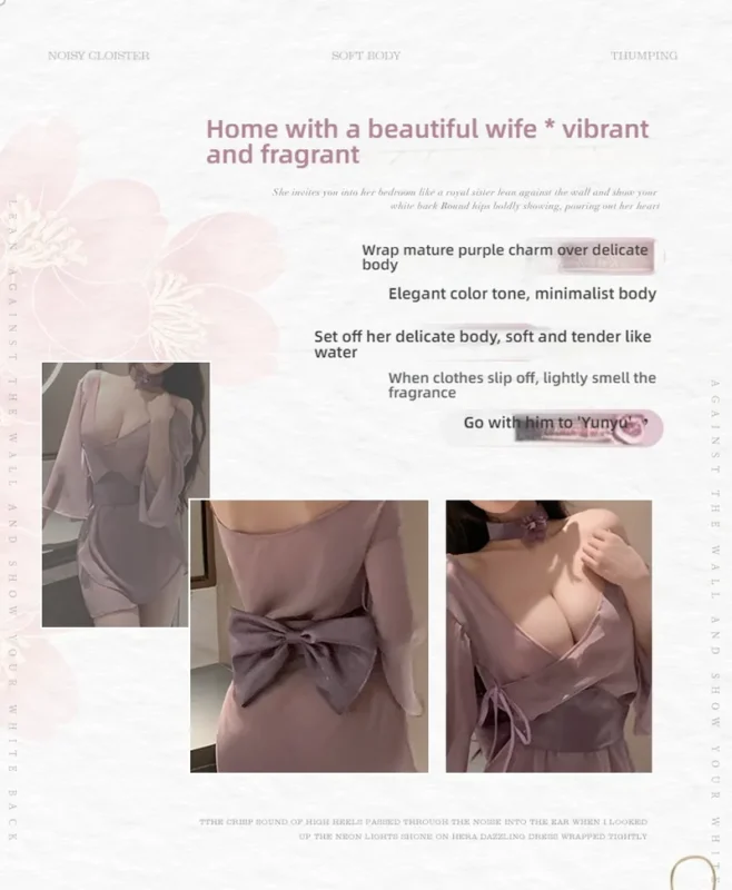 Non-Staining Clothes for Silicone Doll, Light Luxury Charm Bride Thong Set Kimono