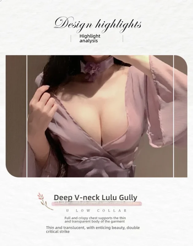 Non-Staining Clothes for Silicone Doll, Open-Cleavage Backless Bare Buttocks Straps Qipao