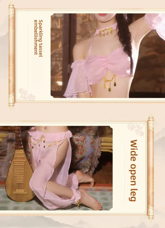 Non-Staining Clothes for Silicone Doll, Pure and Sweet Deep V Thong Set Bodysuit