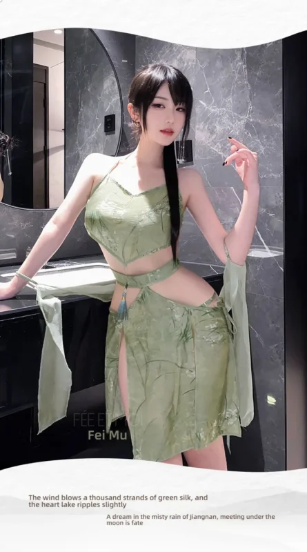 Non-Staining Clothes for Silicone Doll, Pure and Sweet Pure Desire Thong Set Shirt