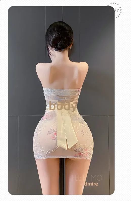 Non-Staining Clothes for Silicone Doll, Versatile Outfit Pure Desire Straps Stepmother Dress