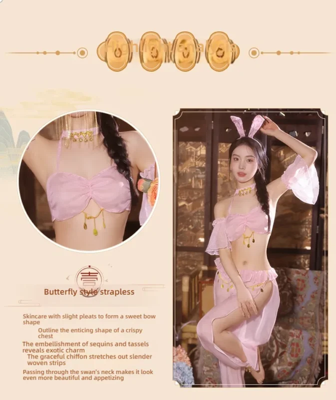 Non-Staining Clothes for TPE Doll, French Softness Bride See-through Pajama Set