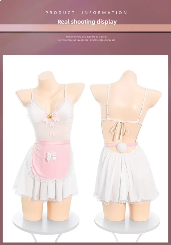 Non-Staining Clothes for TPE Doll, French Softness Mesh Thong Set Two-Piece Set
