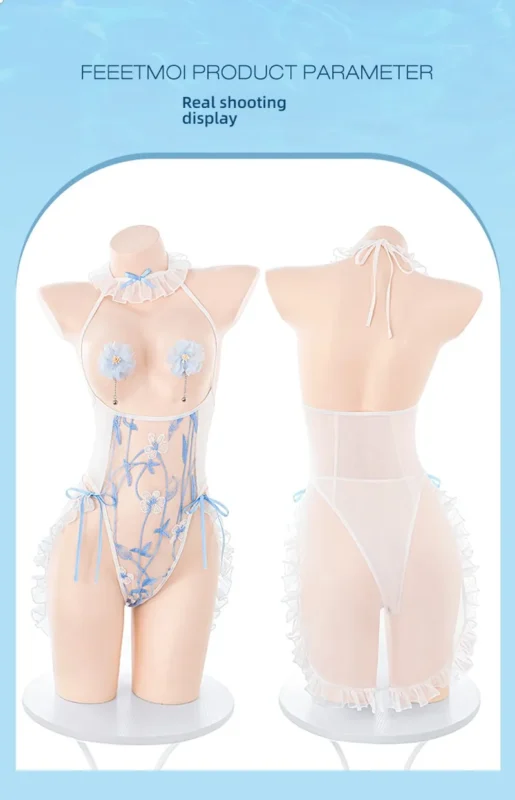 Non-Staining Clothes for TPE Doll, Light Luxury Charm Bare Buttocks Lace Robe