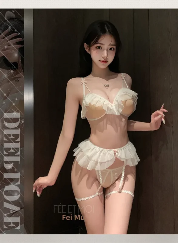Non-Staining Clothes for TPE Doll, Light Luxury Charm Bride Straps Sheer Dress