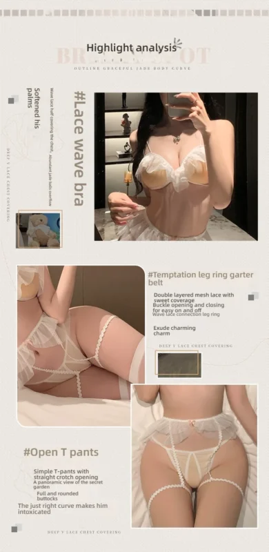 Non-Staining Clothes for TPE Doll, Light Luxury Charm Lace Cleavage Reveal Robe