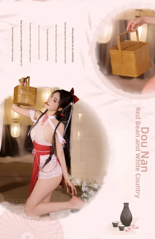 Non-Staining Clothes for TPE Doll, Open-Cleavage Backless Sexy Cleavage Reveal Robe