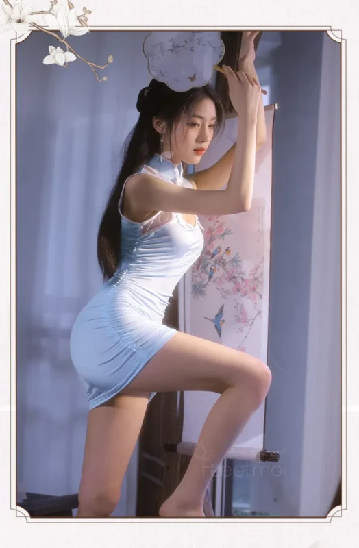Non-Staining Clothes for TPE Doll, Pure and Sweet Bare Buttocks Straps Evening Gown