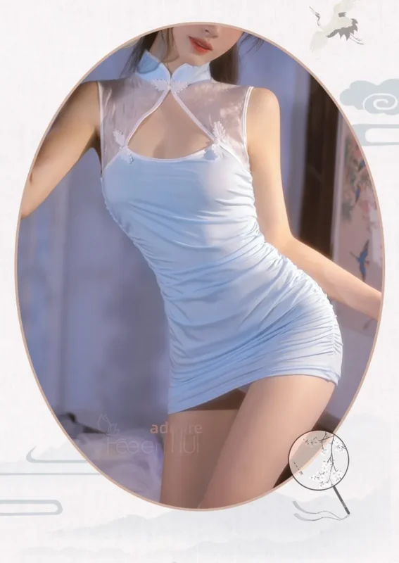 Non-Staining Clothes for TPE Doll, Versatile Outfit Bare Buttocks Misty Sheer Dress