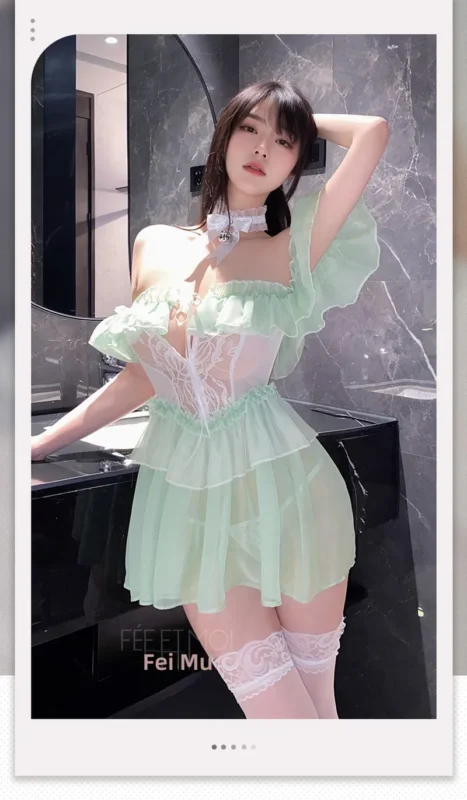 Non-Staining Clothes for TPE Doll, Versatile Outfit Sheer Mesh Straps Stepmother Dress