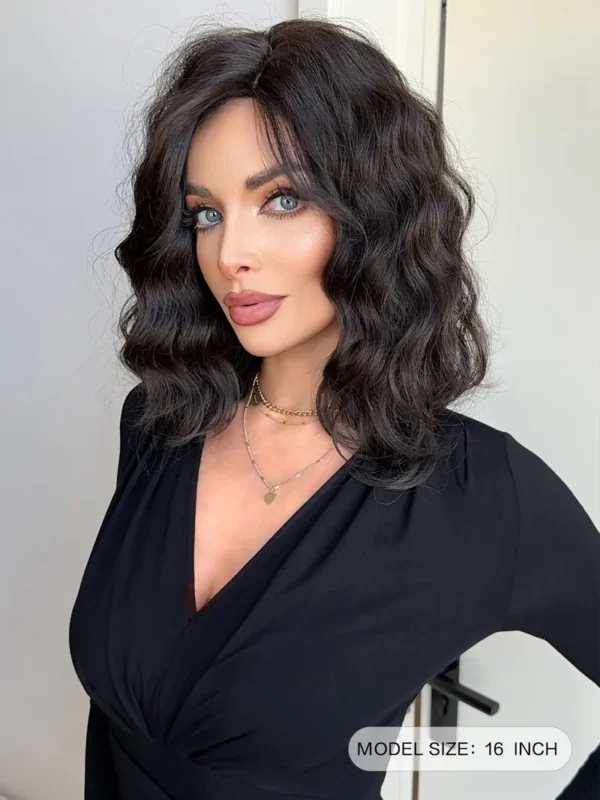 Women Fluffy Platinum Blonde See-through Bangs Natural Style Long Straight Black Hair for Sex Doll