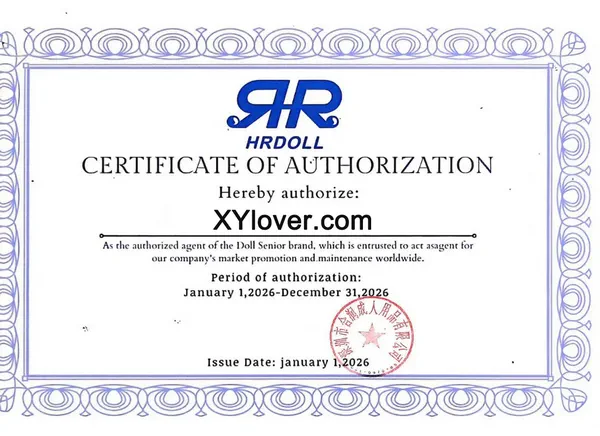HRDOLL certificate of authorization for XYlover.com (valid Jan 1–Dec 31, 2026)