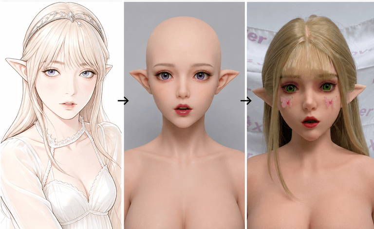 Original character recreated as a silicone clone doll