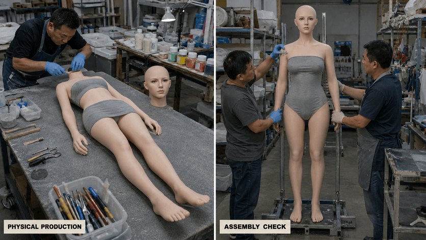 Custom silicone figure production and assembly