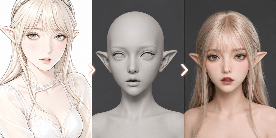 3D modeling an original character for a silicone doll